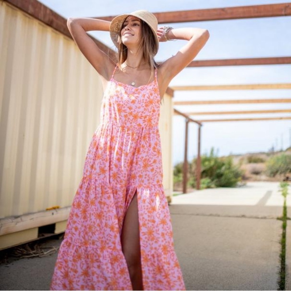 Floral Pink Maxi Dress